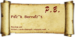 Pók Bernát névjegykártya